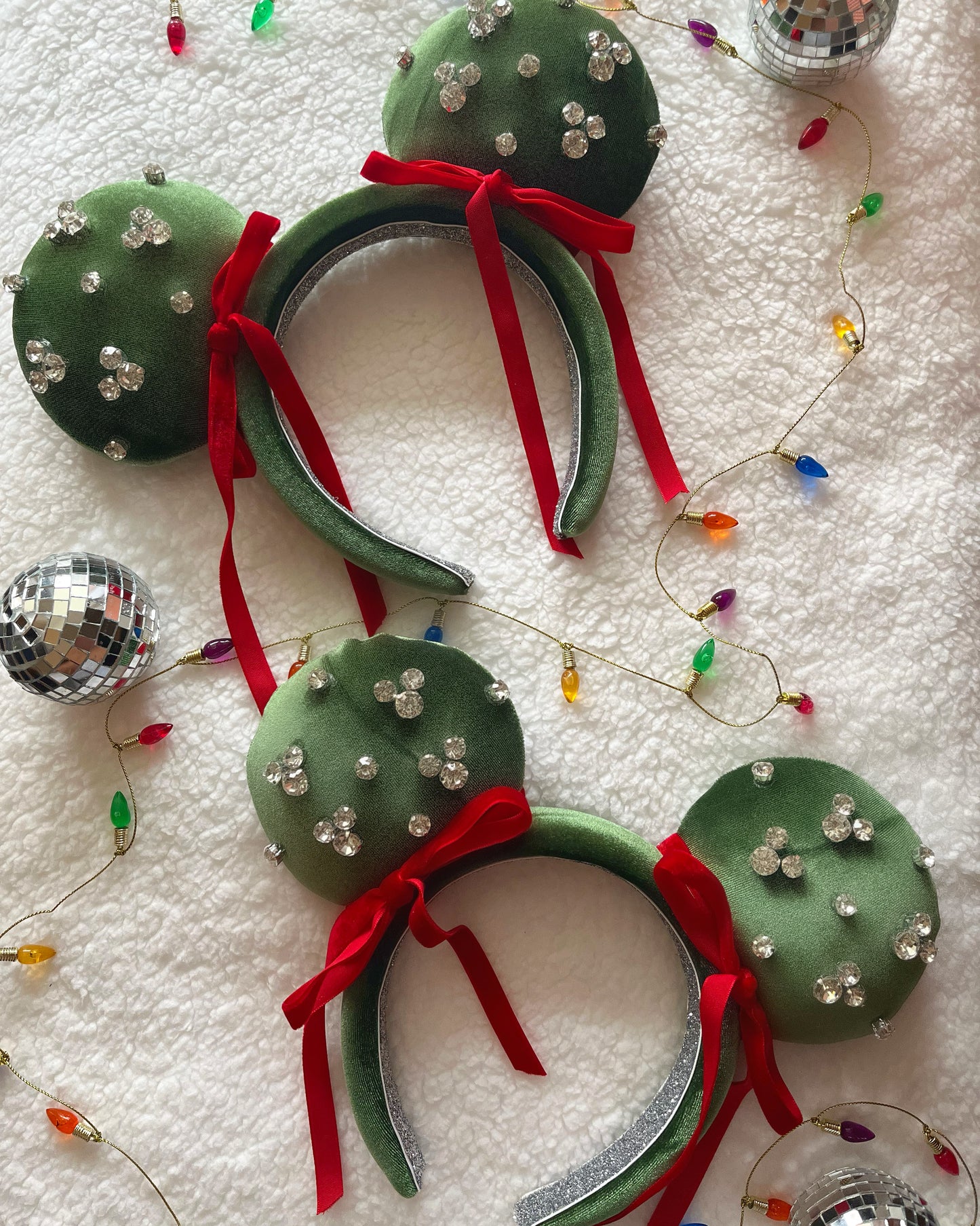 Wrapped In Bows Rhinestone Holiday Ears